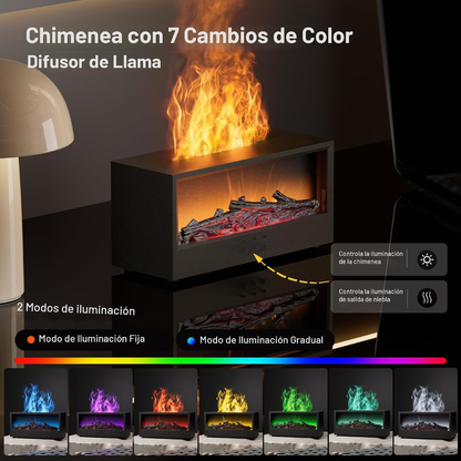 Humidificador con Llama de Chimenea