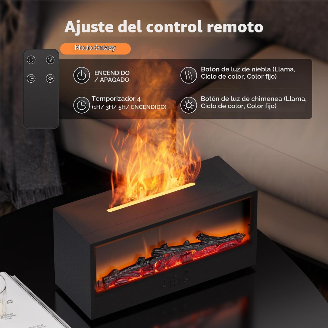 Humidificador con Llama de Chimenea