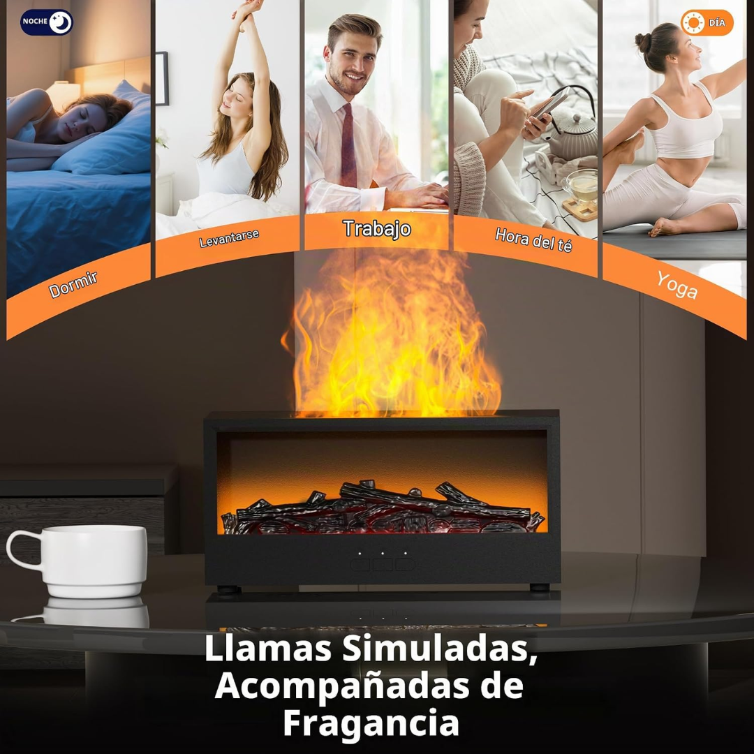 Humidificador con Llama de Chimenea
